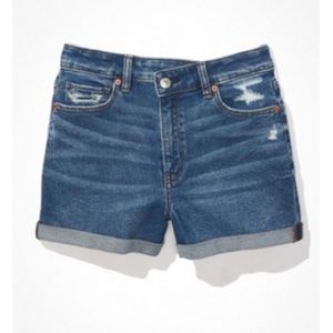 AE Stretch Crossover Denim Mom Shorts